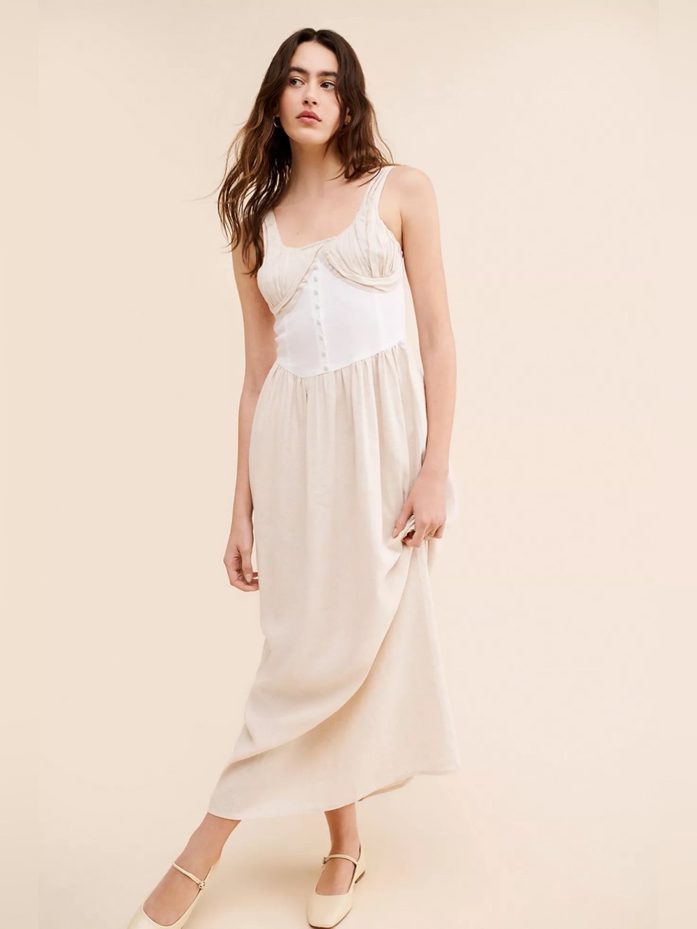 Tach Nasser Midi Colorblock Dress